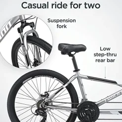 Schwinn Twinn Classic Tandem Adult Beach Cruiser Bike Grey