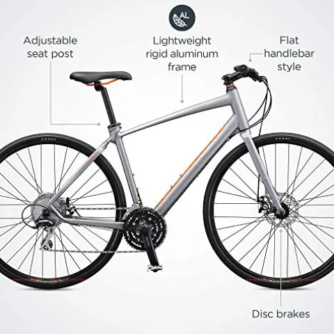 Schwinn Vantage F2 Adult Sport Hybrid Bike 24-Speed Matte Grey