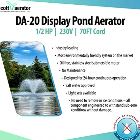 Scott Aerator DA-20 Display Pond Aerator 1/2 HP 230V with 70ft Cord Multicolor