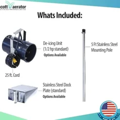 Scott Aerator De-Icer for Lakes & Ponds 1/2 HP 115V Stainless Steel Dock Mount