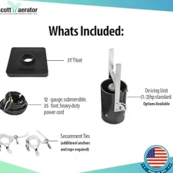 Scott Aerator Floating De-Icer for Lakes & Ponds 1/3 HP 230V Stainless Steel