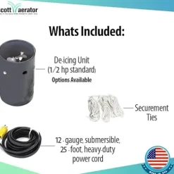 Scott Aerator Slinger De-Icer for Lakes & Ponds 1/3 HP 230V Stainless Steel