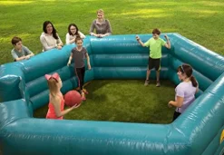 SCS Direct Inflatable Gaga Ball Pit 15′ Court with Electric Air Pump Blue