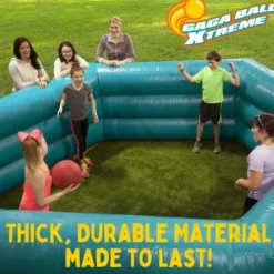 SCS Direct Inflatable Gaga Ball Pit 15′ Court with Electric Air Pump Blue
