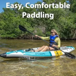 Sea Eagle EZLITE 10 Ultralight Inflatable Kayak White/Turquoise Blue/Yellow