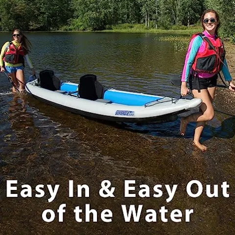 Sea Eagle 465FT Fasttrack Inflatable 15’3″ Touring Kayak Blue/Gray