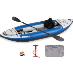 Sea Eagle 300x Inflatable Explorer Kayak Pro Carbon Package Blue/Gray