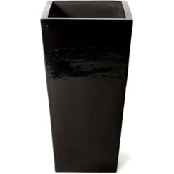 Seasonal Living Ceramic English 18″ Square Modern Planter Black