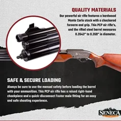 Seneca Big Bore .44 909 Light Hunter PCP Air Rifle Black/Brown