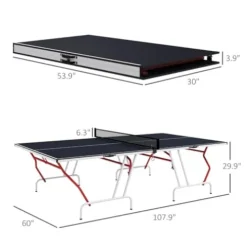 Senyuzhilan Portable Folding Ping Pong Table Charcoal Gray