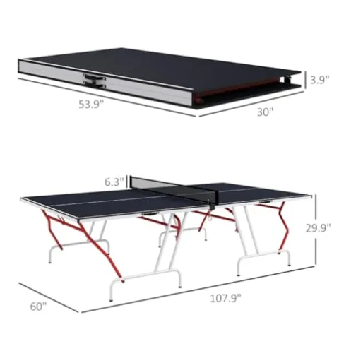 Senyuzhilan Portable Folding Ping Pong Table Charcoal Gray