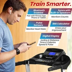 SereneLife Foldable Digital Home Gym Treadmill Black