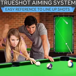 SereneLifeHome 6-Ft Folding Pool Table – Foldable Billiard Game Table with Accessories