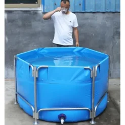 Sermair Canvas Folding Swimming Pool Multi-Functional Water Storage Tank Blue