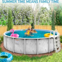 Shop Square 24 Ft x 52 Inch Steel Wall Above Ground Pool Silver