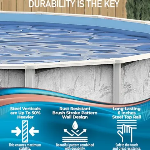 Shop Square 12’x24’ Oval Above Ground Steel Wall Pool Silver