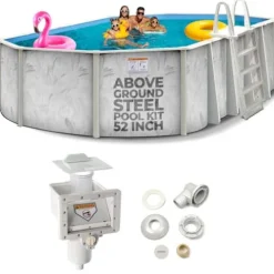 Shop Square 15’x10′ Oval Above Ground Steel Wall Pool Silver