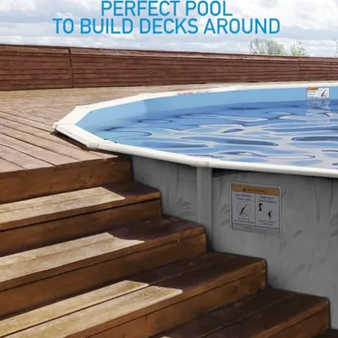 Shop Square 15’x10′ Oval Above Ground Steel Wall Pool Silver