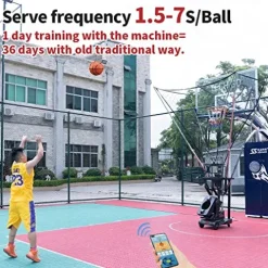 Siboasi Basketball Shooting Machine K2101A Height Adjustable – APP Control Black