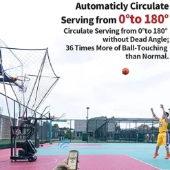 Siboasi Basketball Shooting Machine K2101A Height Adjustable – APP Control Black