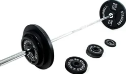 Signature Fitness Cast Iron Olympic Weight Set Black
