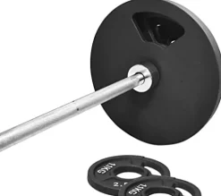 Signature Fitness Cast Iron Olympic Weight Plates & Barbell Set 325LB with Barbell