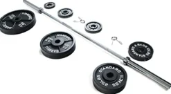 Signature Fitness Olympic Weight Plates & Barbell Set 300LB