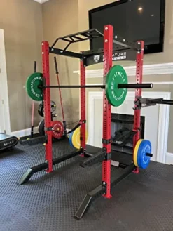 Signature Fitness SF-3 Power Cage Squat Rack Red