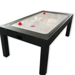 SIMBASHOPPING USA 7 FT Multi Games Pool Table Red Air Hockey + Table Tennis + Table Top – Strike Red, Black