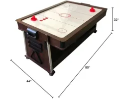 SIMBASHOPPING USA 7FT Multigame Pool Table Red/Brown – Air Hockey & Table Tennis