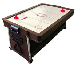 SIMBASHOPPING USA 7FT Multigame Pool Table with Air Hockey, Table Tennis, & Table Top Blue/Brown