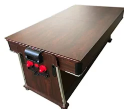 SIMBASHOPPING USA 7FT Multigame Pool Table Blue/Brown Air Hockey + Table Tennis