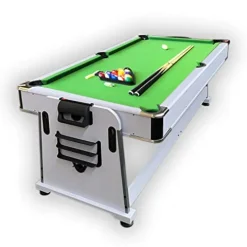 SIMBASHOPPING USA Pool Table 7FT Multigame Green Air Hockey + Table Tennis – Emerald
