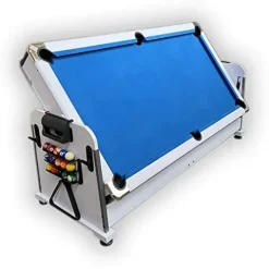 SIMBASHOPPING USA Pool Table 7FT Multigame Blue Air Hockey + Table Tennis + Table Top – Polar Blue, White