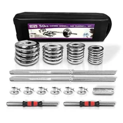 SimpleL Adjustable Dumbbells Set 110 LB Silver
