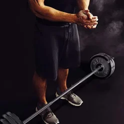 SimpleL Barbell Weight Set with Bar 210-Pound Adjustable Chrome Cast Plates Silver