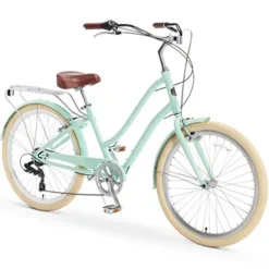 sixthreezero A/O Frida Women’s Bicycle 7-Speed Step-Through Touring Hybrid Bike Mint Green