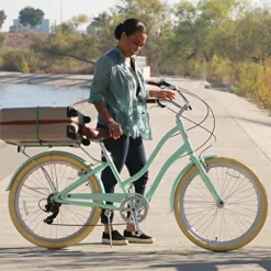 sixthreezero A/O Frida Women’s Bicycle 7-Speed Step-Through Touring Hybrid Bike Mint Green