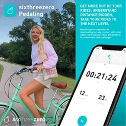 sixthreezero EVRYjourney Women’s 21-Speed Step-Through Hybrid Cruiser Bicycle Teal w/Brown Seat/Grips