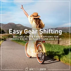 sixthreezero EVRYjourney Women’s 7-Speed Hybrid Cruiser Bicycle Cream w/Brown Seat/Grips