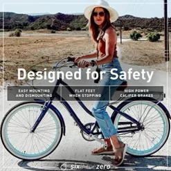 sixthreezero EVRYjourney Women’s 7-Speed Hybrid Cruiser Bicycle Cream w/Brown Seat/Grips