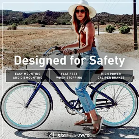 sixthreezero EVRYjourney Women’s 7-Speed Hybrid Cruiser Bicycle Cream w/Brown Seat/Grips