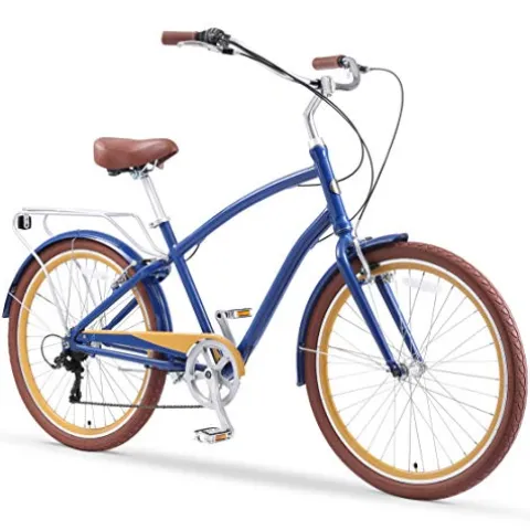 sixthreezero EVRYjourney Men’s Bike Denim Honey w/ Brown Seat/Grips