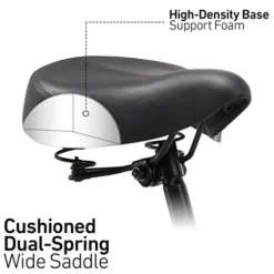 sixthreezero Men’s Beach Cruiser Bike 7-Speed Step-Through Touring Hybrid Bicycle Matte Black w/ Black Seat/Grips