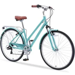 sixthreezero Pave n’ Trail Women’s 7-Speed Committed Rider Hybrid Bike Teal w/ Brown Seat/Grips