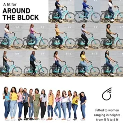 sixthreezero Women’s Beach Cruiser Bike Around The Block Hybrid Bicycle Coral w/ Black Seat/Grips