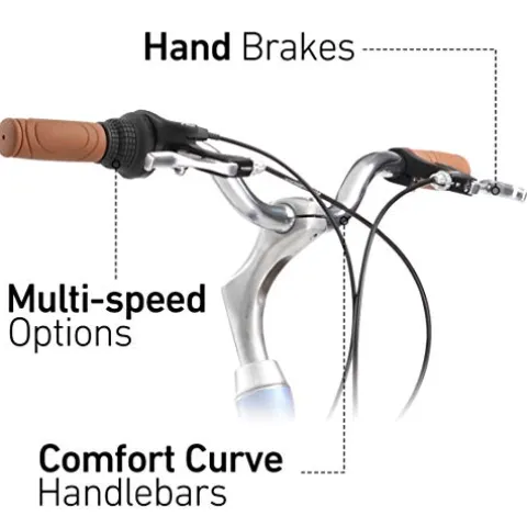 sixthreezero Women’s 3-Speed Comfort Bike with Rear Rack, 26″ Wheels/17″ Frame, Cream