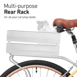 sixthreezero Women’s 3-Speed Comfort Bike with Rear Rack, 26″ Wheels/17″ Frame, Cream