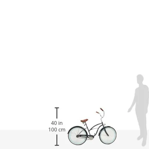 sixthreezero Women’s 1-Speed 26-Inch Beach Cruiser Bicycle Classic Dark Blue with Brown Seat/Grips