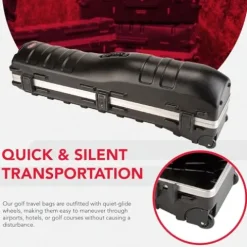 SKB Deluxe Standard ATA Hard Golf-Bag Travel Cases Pack of 2 Black